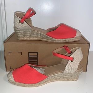 Closed toe ankle strap wedge sandal